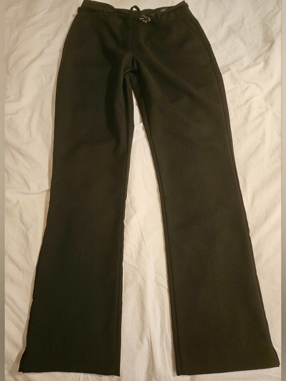 Women's 100% Wool Black Classic Straight Fit Dress Pants